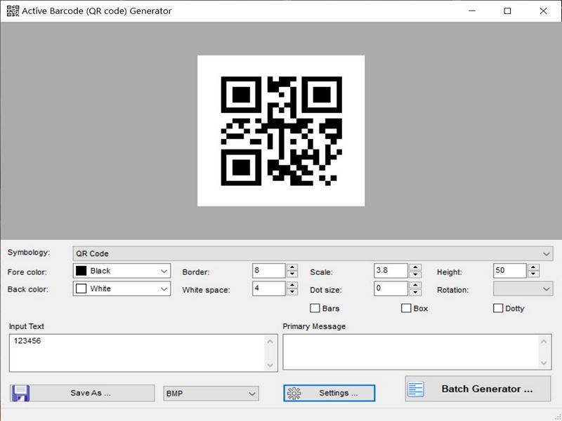 Active Barcode and QR code Generator screenshot