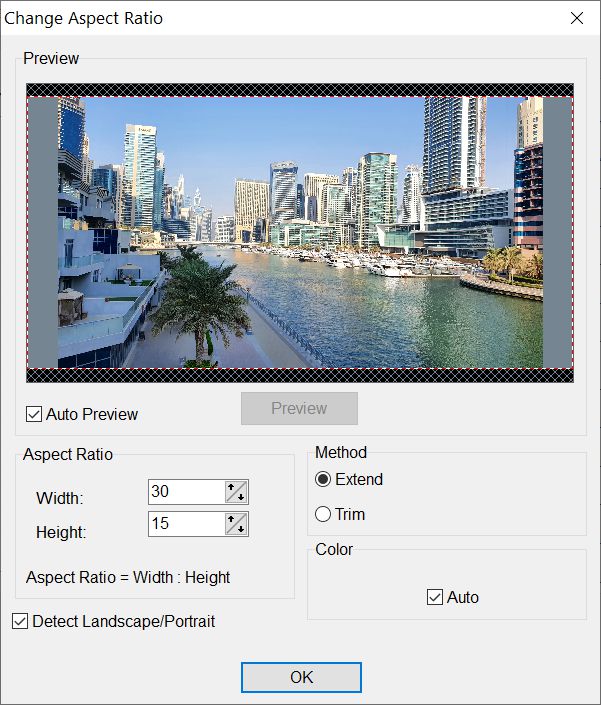 Change aspect ratio - method 1